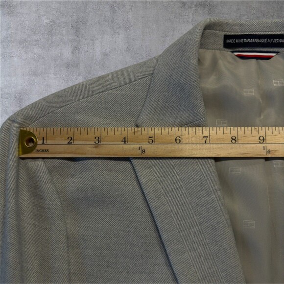 TOMMY HILFIGER Men’s Blazer 42L Gray Sport Coat Unstructured 2-Button Jacket - Picture 7 of 14